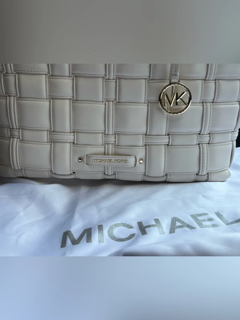 Michael Kors ivy woven east west tote